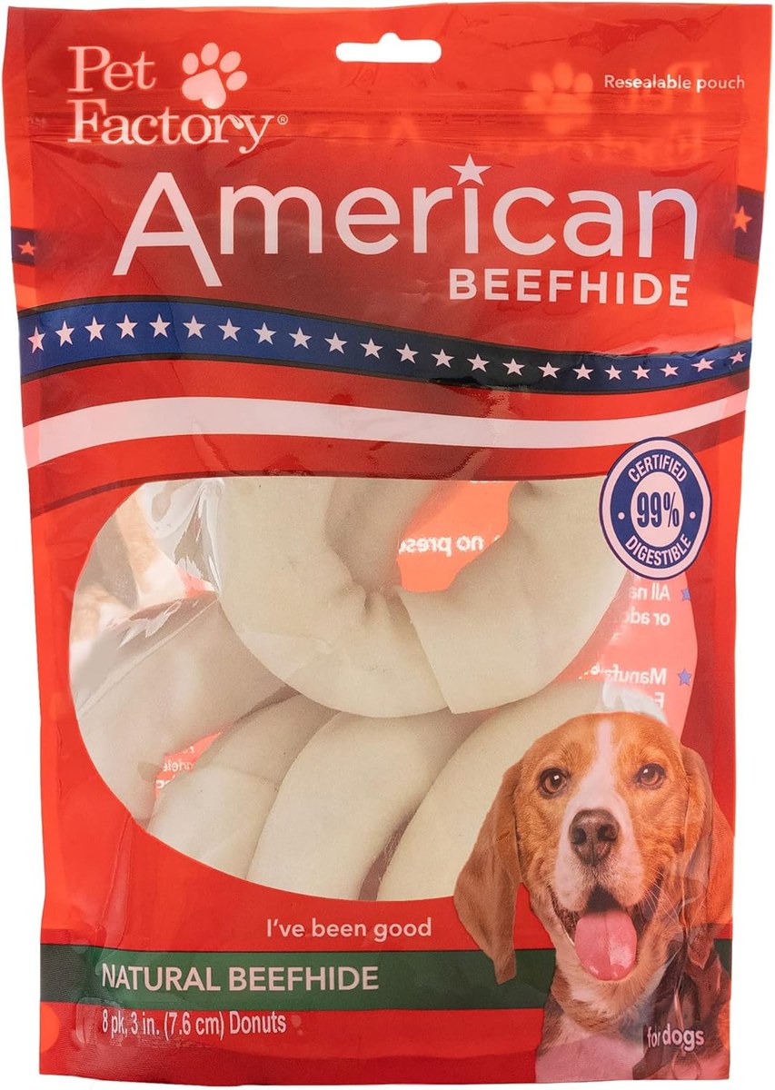 Pet Factory American Beefhide 3–4 Inch Donuts