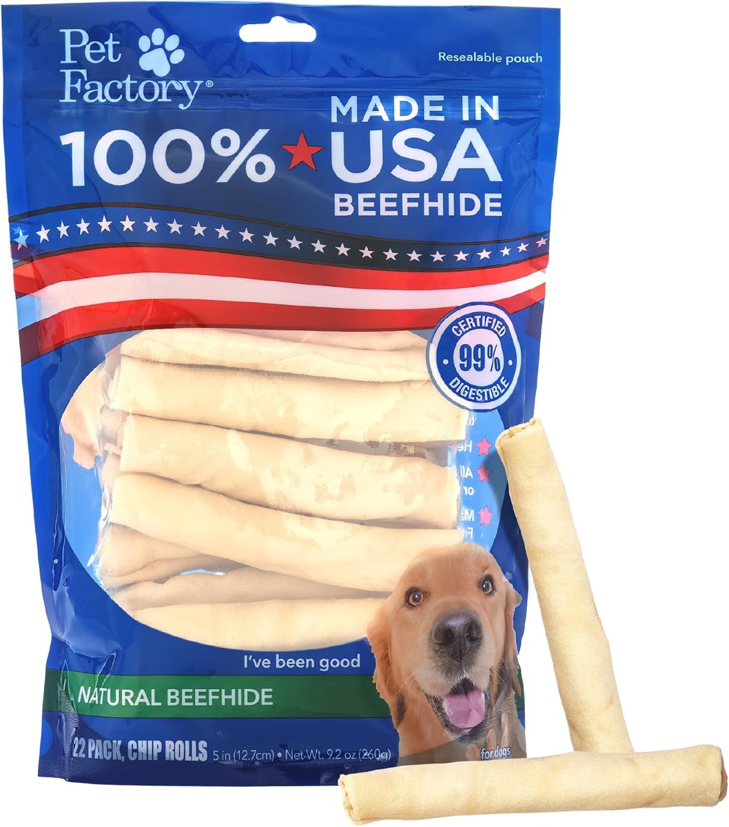 Pet Factory 5-Inch Beefhide Chip Rolls